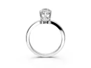 Solitaire Engagement Ring Setting for Marquise Center with Plain Band and Tulip Prong Head in White Gold