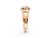 Solitaire Engagement Ring Setting for Fancy Pink Cushion Cut Center with Wide Band and Bezel Head in Rose Gold