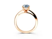 Solitaire Engagement Ring Setting for Fancy Blue Oval Center with Basket Rail and Prong Head in Rose Gold