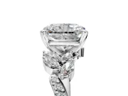 Solitaire Engagement Ring Setting for Radiant Cut Center with Marquise Accent Twist Band and Prong Head in Sterling Silver