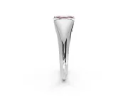 Tension Engagement Ring Setting for Fancy Pink Emerald Cut Center with Wide Tapered Band and Tension Head in Sterling Silver