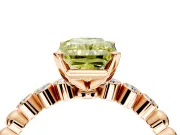 Solitaire Engagement Ring Setting for Fancy Yellow Radiant Cut Center with Bezel-Dot Beaded Band and Prong Head in Rose Gold