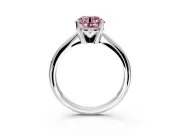 Solitaire Engagement Ring Setting for Fancy Pink Round Cut Center with Knife Ridge Band and Claw Prong Head in Platinum