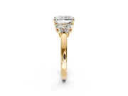 Solitaire Engagement Ring Setting for Radiant Cut Center with Marquise Flower Shoulders and Prong Head in Yellow Gold