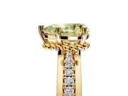 Solitaire Engagement Ring Setting for Fancy Yellow Pear-Shaped Center with Raised Channel Band and Prong Head in Yellow Gold