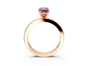 Solitaire Engagement Ring Setting for Fancy Pink Radiant Cut Center with Channel Baguette Band and Prong Head in Rose Gold