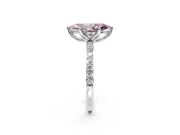 Solitaire Engagement Ring Setting for Fancy Pink Marquise Center with Fine Pave Accents and Prong Head in Platinum