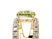Solitaire Engagement Ring Setting for Fancy Yellow Radiant Cut Center with Wide-Open Split Shank and Prong Head in Yellow Gold