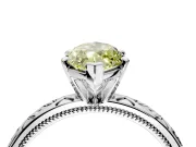 Solitaire Engagement Ring Setting for Fancy Yellow Marquise Center with Scrollwork Band and Prong Head in Sterling Silver