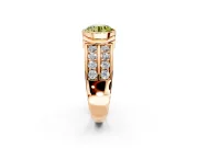 Bezel Engagement Ring Setting for Fancy Yellow Round Cut Center with Wide Channel-Set Band and Bezel Head in Rose Gold