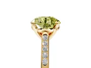 Solitaire Engagement Ring Setting for Fancy Yellow Round Cut Center with Channel Accents and Prong Head in Yellow Gold