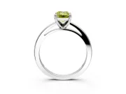 Solitaire Engagement Ring Setting for Fancy Yellow Emerald Cut Center with Basket Rail and Prong Head in Platinum
