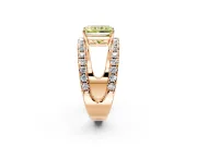 Solitaire Engagement Ring Setting for Fancy Yellow Radiant Cut Center with Wide-Open Split Shank and Prong Head in Rose Gold