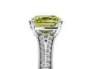 Solitaire Engagement Ring Setting for Fancy Yellow Asscher Cut Center with Pave Rail Split Shank and Prong Head in Sterling Silver