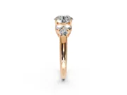 Cluster Engagement Ring Setting for Round Cut Center with Round Cut Accent Frame and Prong Head in Rose Gold
