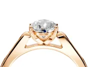 Solitaire Engagement Ring Setting for Pear-Shaped Center with Channel Accents and Prong Head in Rose Gold