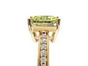 Solitaire Engagement Ring Setting for Fancy Yellow Radiant Cut Center with Channel-Set Accent Band and Prong Head in Yellow Gold