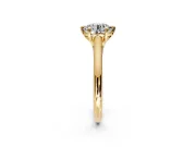 Solitaire Engagement Ring Setting for Round Cut Center with Cathedral Band and Prong Head in Yellow Gold