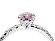 Solitaire Engagement Ring Setting for Fancy Pink Pear-Shaped Center with Large Accents and Prong Head in Platinum