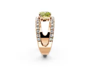 Solitaire Engagement Ring Setting for Fancy Yellow Cushion Cut Center with Wide-Open Split Shank and Prong Head in Rose Gold