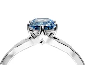 Solitaire Engagement Ring Setting for Fancy Blue Emerald Cut Center with Plain Split Shank and Prong Head in Platinum