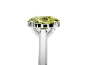 Solitaire Engagement Ring Setting for Fancy Yellow Oval Center with Flat-Sided Plain Band and Prong Head in Sterling Silver