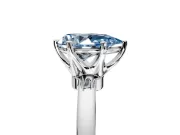 Solitaire Engagement Ring Setting for Fancy Blue Pear-Shaped Center with Plain Band and Tulip Prong Head in Sterling Silver