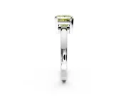 Solitaire Engagement Ring Setting for Fancy Yellow Princess Cut Center with Plain Band and Flat Tab Prong Head in Sterling Silver