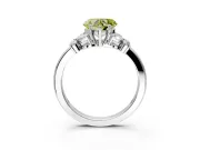 Solitaire Engagement Ring Setting for Fancy Yellow Heart-Shaped Center with Marquise Flower Shoulders and Prong Head in White Gold