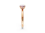 Low-Set Solitaire Engagement Ring Setting for Fancy Pink Princess Cut Center with Thin Plain Band and Prong Head in Rose Gold