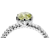 Rope Engagement Ring Setting for Fancy Yellow Marquise Center with Accent Shoulders and Prong Head in Sterling Silver