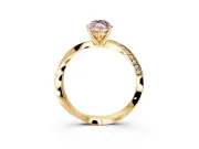 Side Accent Engagement Ring Setting for Fancy Pink Marquise Center with Accent Shoulders and Prong Head in Yellow Gold