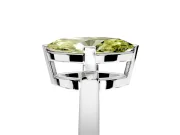 Solitaire Engagement Ring Setting for Fancy Yellow Marquise Center with Plain Band and Flat Tab Prong Head in White Gold