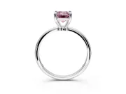 Minimalist Solitaire Engagement Ring Setting for Fancy Pink Emerald Cut Center with Thin Band and Prong Head in White Gold