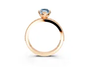 Milgrain Pave Engagement Ring Setting for Fancy Blue Marquise Center with Accent Band and Prong Head in Rose Gold