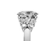 Solitaire Engagement Ring Setting for Oval Center with Marquise Flower Shoulders and Prong Head in Sterling Silver