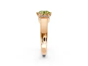 Solitaire Engagement Ring Setting for Fancy Yellow Round Cut Center with Wide Band, Pave Collar and Prong Head in Rose Gold