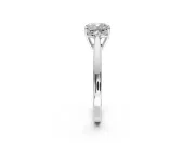 Solitaire Engagement Ring Setting for Cushion Cut Center with Open Cathedral Shoulders and Prong Head in Sterling Silver