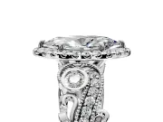 Milgrain Halo Engagement Ring Setting for Marquise Center with Shoulder Bezels and Prong Head in Sterling Silver