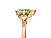 Solitaire Engagement Ring Setting for Fancy Yellow Pear-Shaped Center with Straight Thin Band and Prong Head in Rose Gold