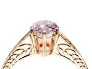 Split Shank Engagement Ring Setting for Fancy Pink Marquise Center with Pave Split Shank and Prong Head in Rose Gold