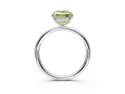 Solitaire Engagement Ring Setting for Fancy Yellow Princess Cut Center with Plain Band, Open Basket and Prong Head in Sterling Silver