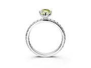 Solitaire Engagement Ring Setting for Fancy Yellow Marquise Center with Shared-Prong Accents and Prong Head in Sterling Silver