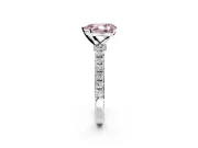 Open Basket Engagement Ring Setting for Fancy Pink Pear-Shaped Center with Pave Band and Prong Head in Platinum