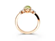 Solitaire Engagement Ring Setting for Fancy Yellow Marquise Center with Marquise Flower Shoulders and Prong Head in Rose Gold