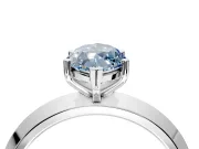 Solitaire Engagement Ring Setting for Fancy Blue Marquise Center with Wide Knife Ridge Band and Prong Head in White Gold