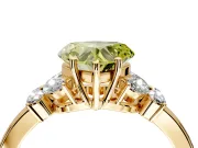 Solitaire Engagement Ring Setting for Fancy Yellow Heart-Shaped Center with Marquise Flower Shoulders and Prong Head in Yellow Gold