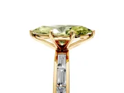Solitaire Engagement Ring Setting for Fancy Yellow Marquise Center with Channel Baguette Band and Prong Head in Yellow Gold