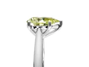 Solitaire Engagement Ring Setting for Fancy Yellow Pear-Shaped Center with Narrow Cathedral Band and Prong Head in White Gold