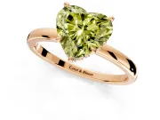 Hidden Halo Engagement Ring Setting for Fancy Yellow Heart-Shaped Center with Plain Band and Tall Prong Head in Rose Gold